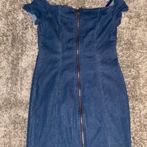 Mini jean dress.
